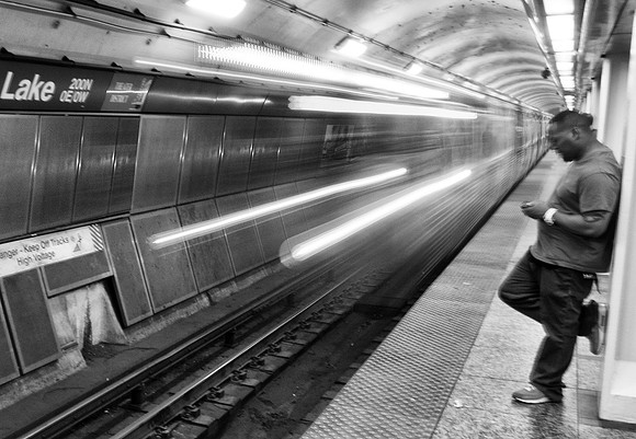 Arriving Subway Train, Chicago